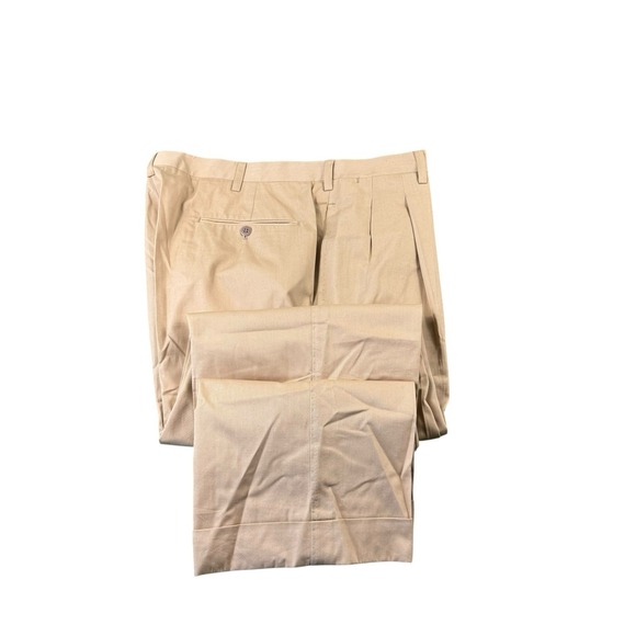 Sartoria Panico Napoli Light Tan Cotton Pleated Front Men's Trouser Size 36x28